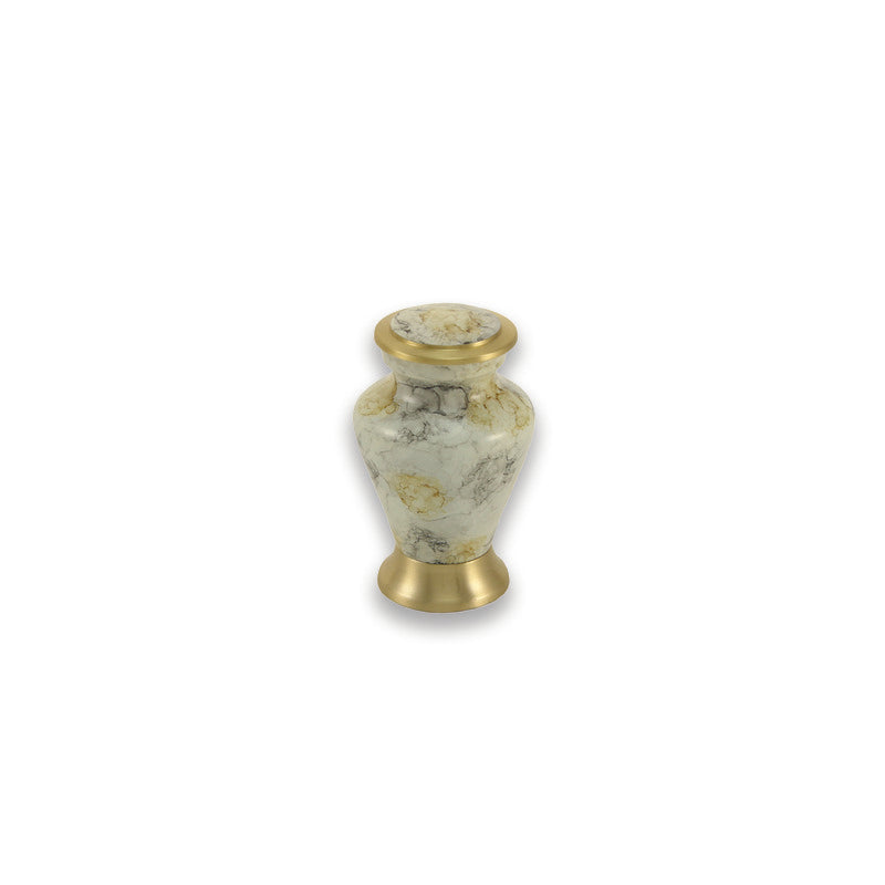 Glenwood White Marble and Brass Urn