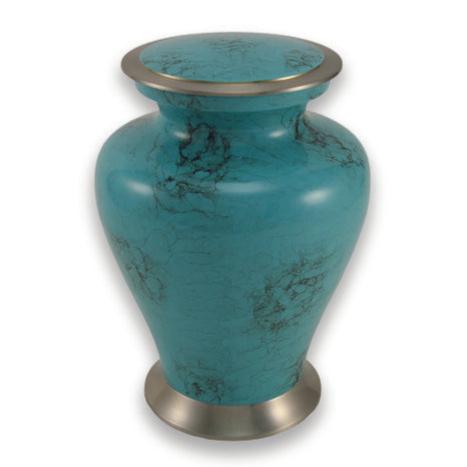 Glenwood Blue Marble and Brass Urn