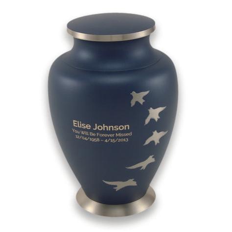 Metal Urn Blue with Aria Ascending