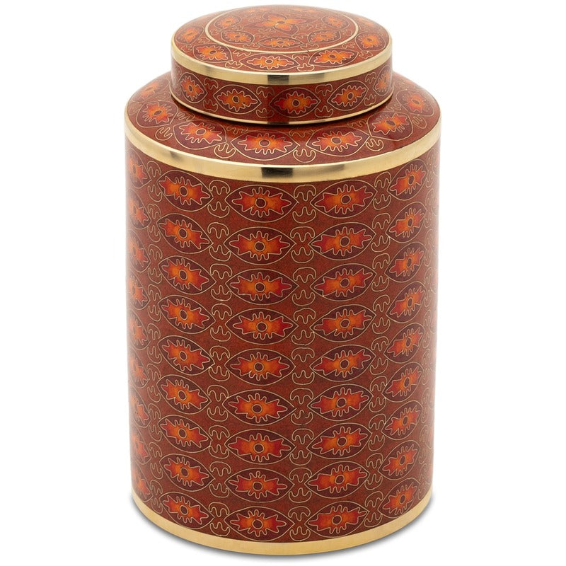 Cloisonné Red Rosette Urn