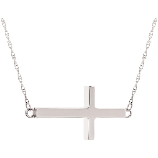 Jewelry Necklace - Stainless Sideways Cross